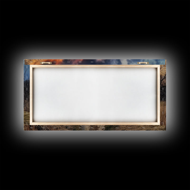 Country Roads, Framed Canvas Print, East Texas Photography Style Wall Art, Panoramic Wall Art, Rustic Farmhouse Decor