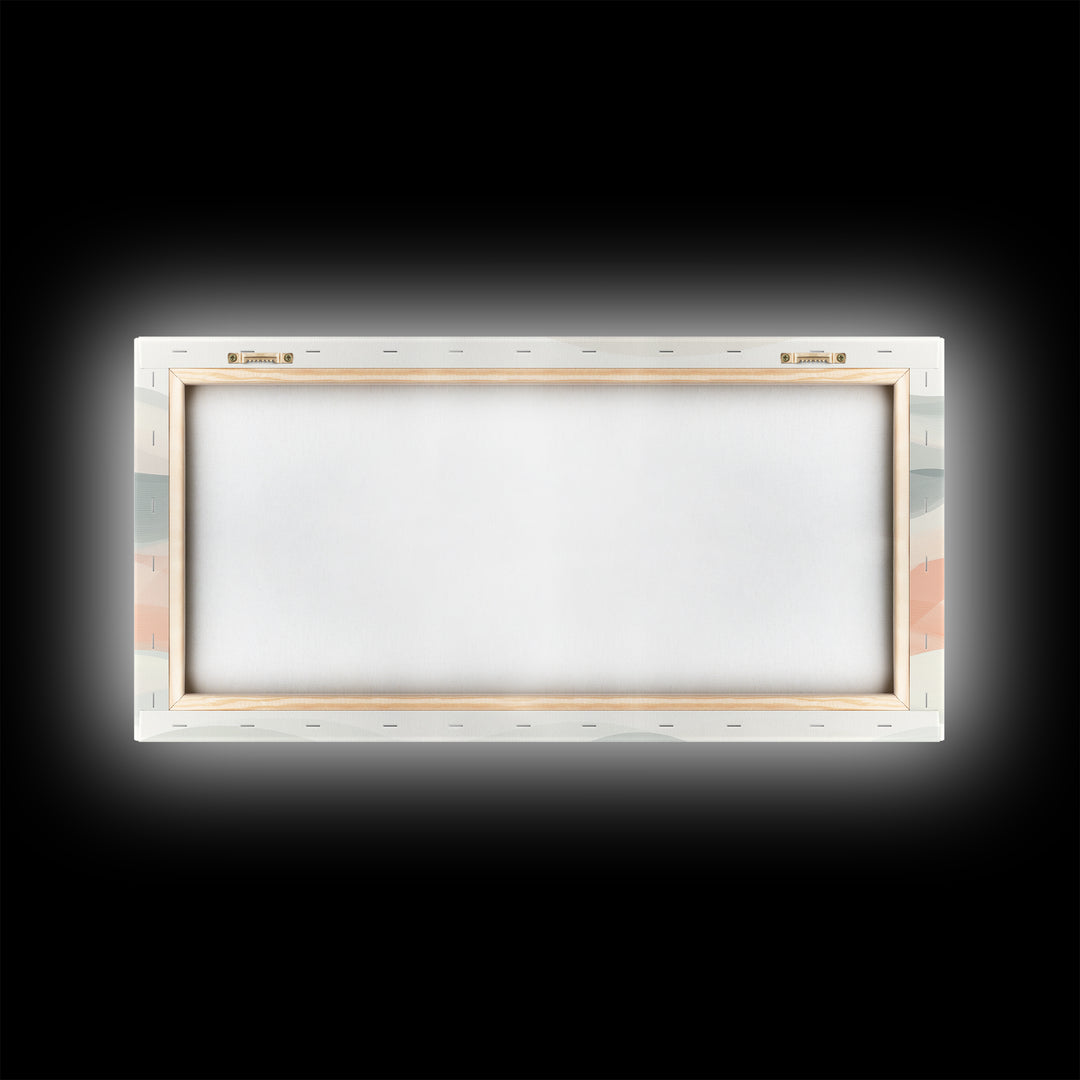 Retro Wall Art MCM Inspired Abstract Art, Mid-Century Modern Art, Retro Geometric Art, Ocean Waves, Modern Abstract Pastel Painting