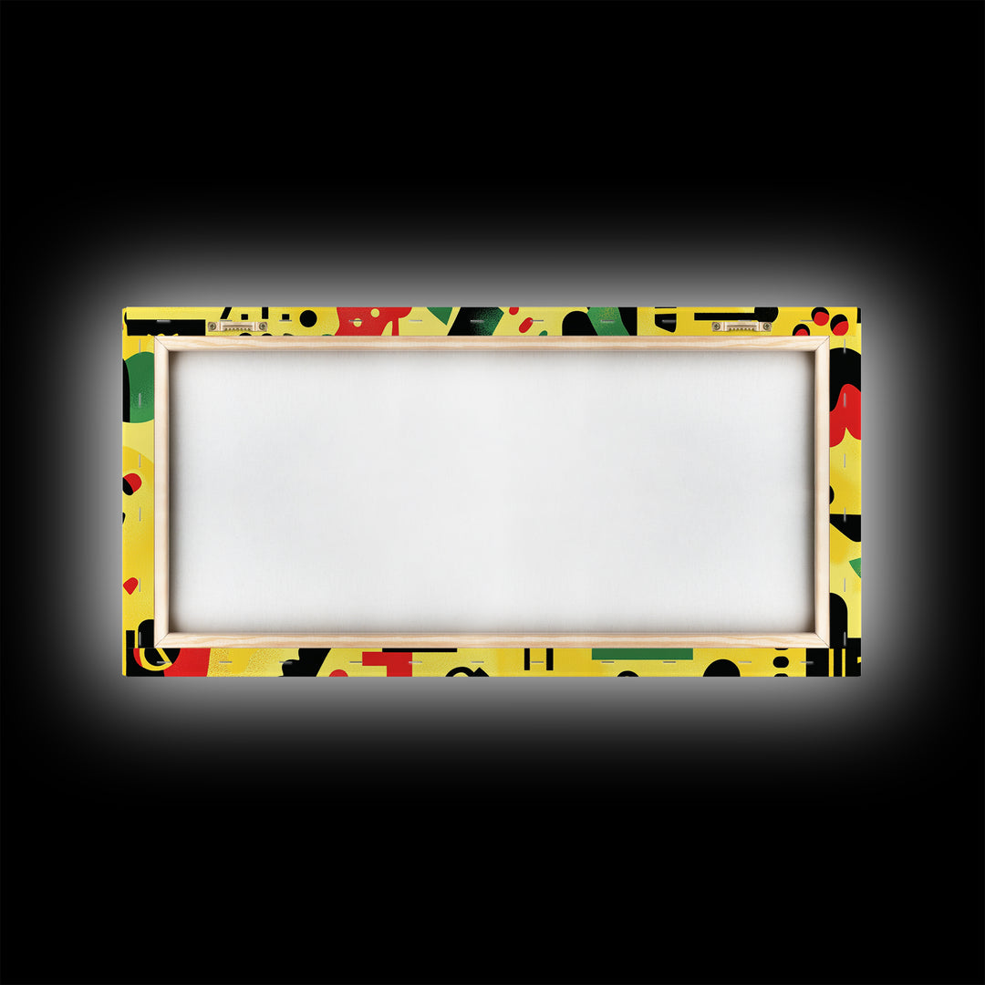 Boy's Room Or Nursery Room Wall Art Framed Canvas Print, Retro 90s Style Wall Art, Kid's Room Wall Art