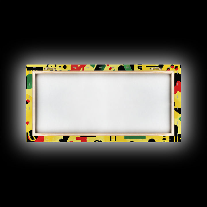 Boy's Room Or Nursery Room Wall Art Framed Canvas Print, Retro 90s Style Wall Art, Kid's Room Wall Art