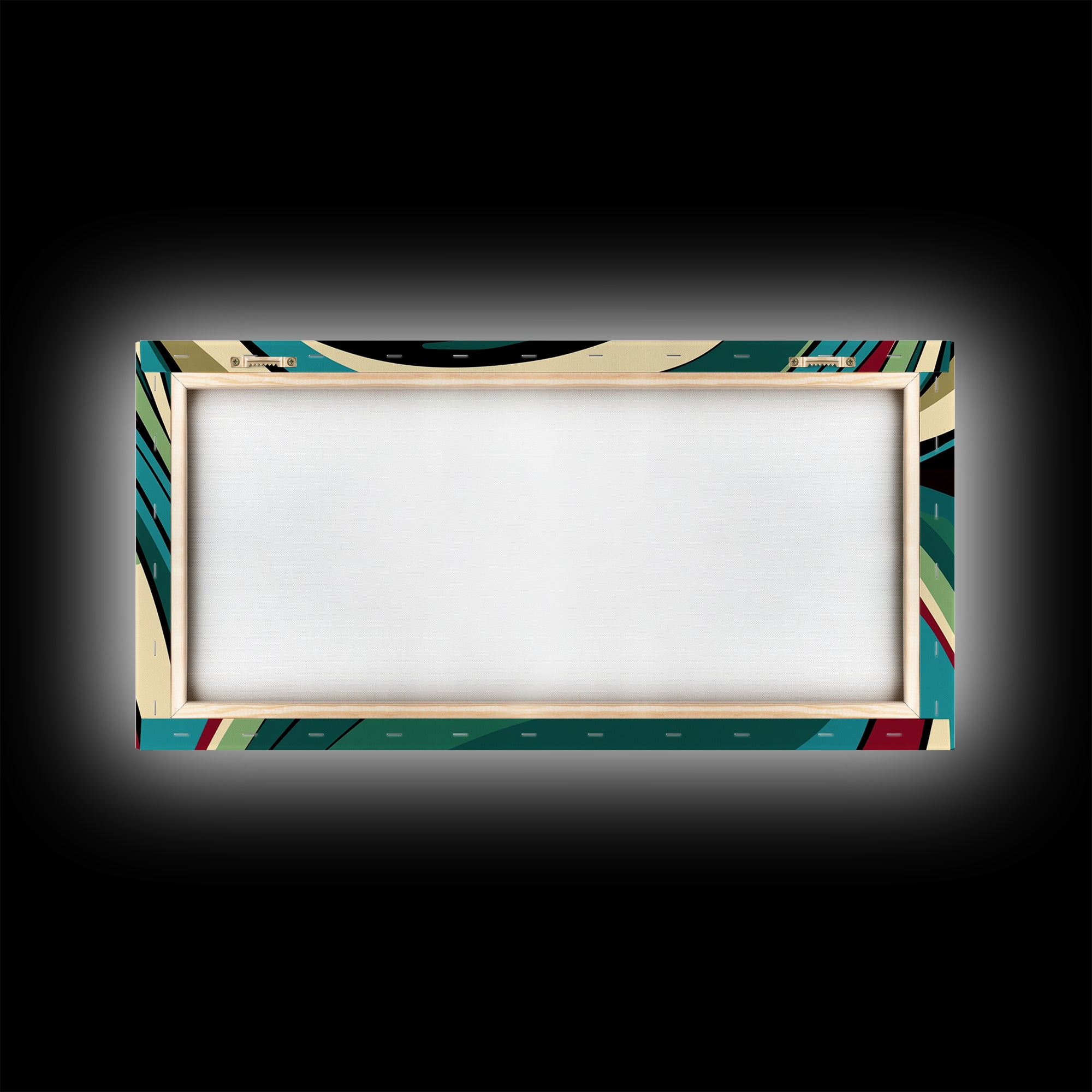 Abstract Painting of a Human Eye Framed Canvas Print, Retro Art Deco Style Art, Eclectic Decor, Kitsch Wall Art