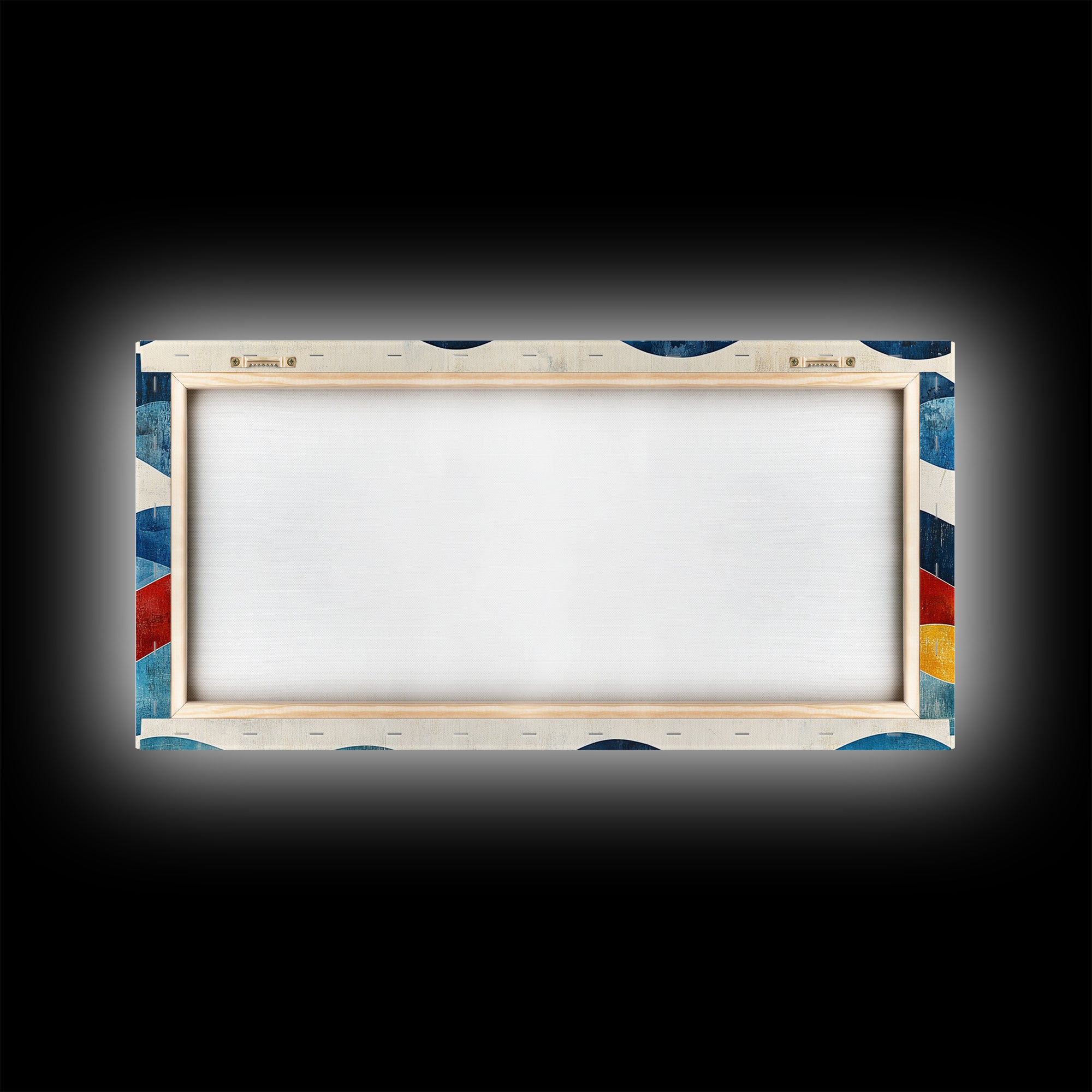 Boho Mid Century Modern Wall Art Canvas Print, Wood Frame Wall Art, Geometric Wall Art, Minimalist Wall Art, Housewarming Gift Idea