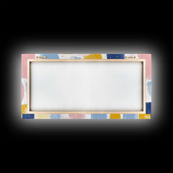 Abstract Painting Print, Wood Framed Wall Art, Preppy Decor, Girl's Dorm Room Wall Art, Apartment Decor