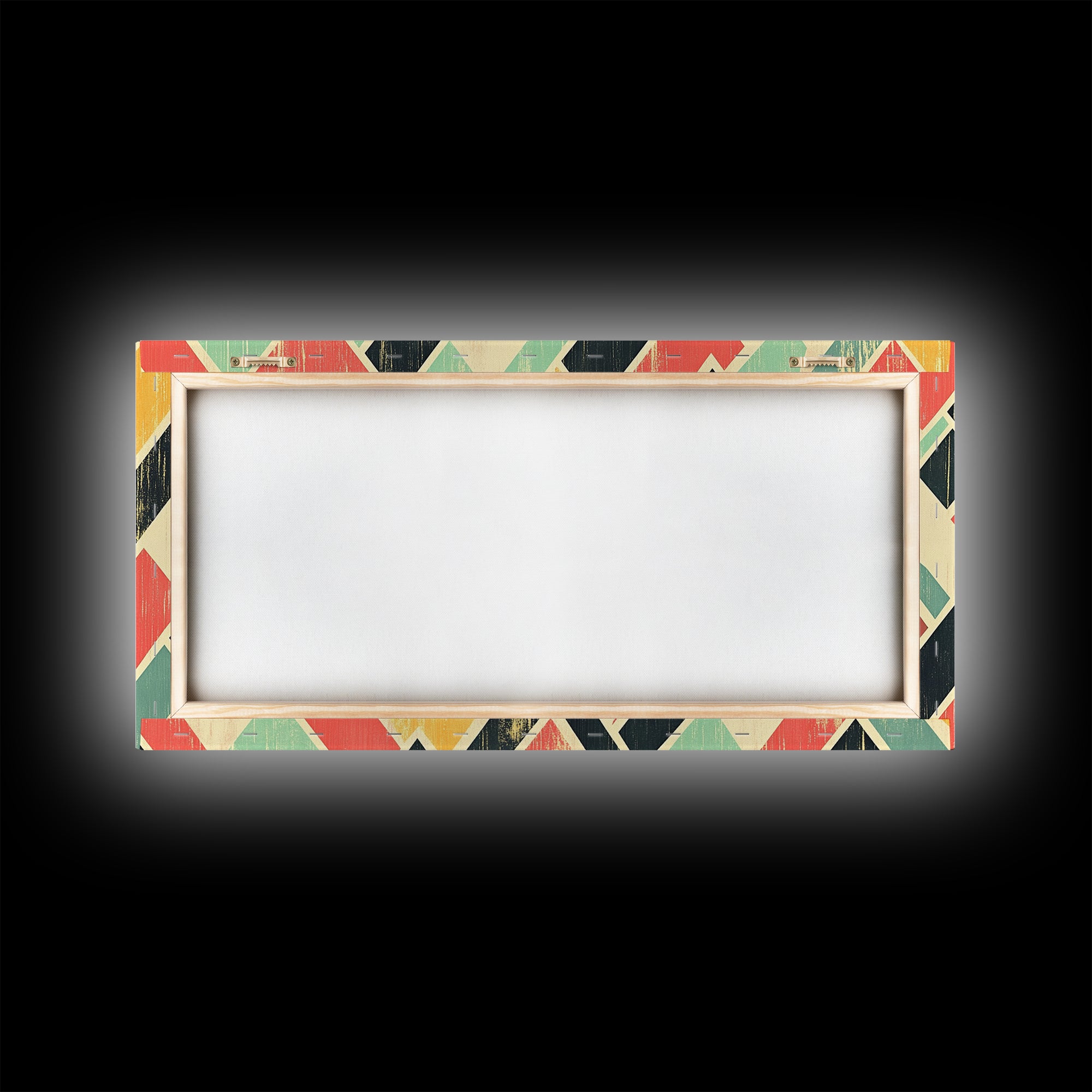 Abstract Mid Century Modern Chevrons, Framed Canvas Print, MCM Style Home Decor