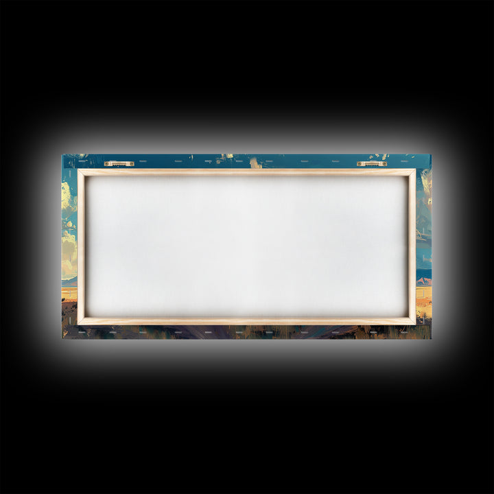 Country Roads Oil Painting Canvas Print, Wood Framed Wall Art, Home Decor, Southwestern Rustic Wall Art, Boho Home Decor