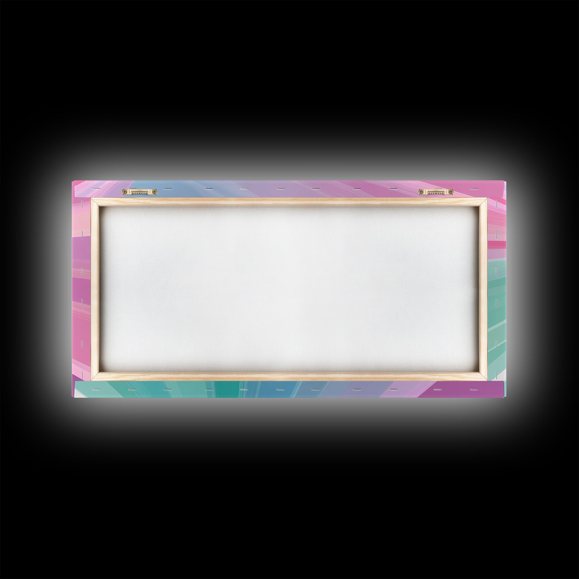 Pastel Highway Framed Canvas Print, Retro Wall Art, Mid-Century Modern Abstract Art