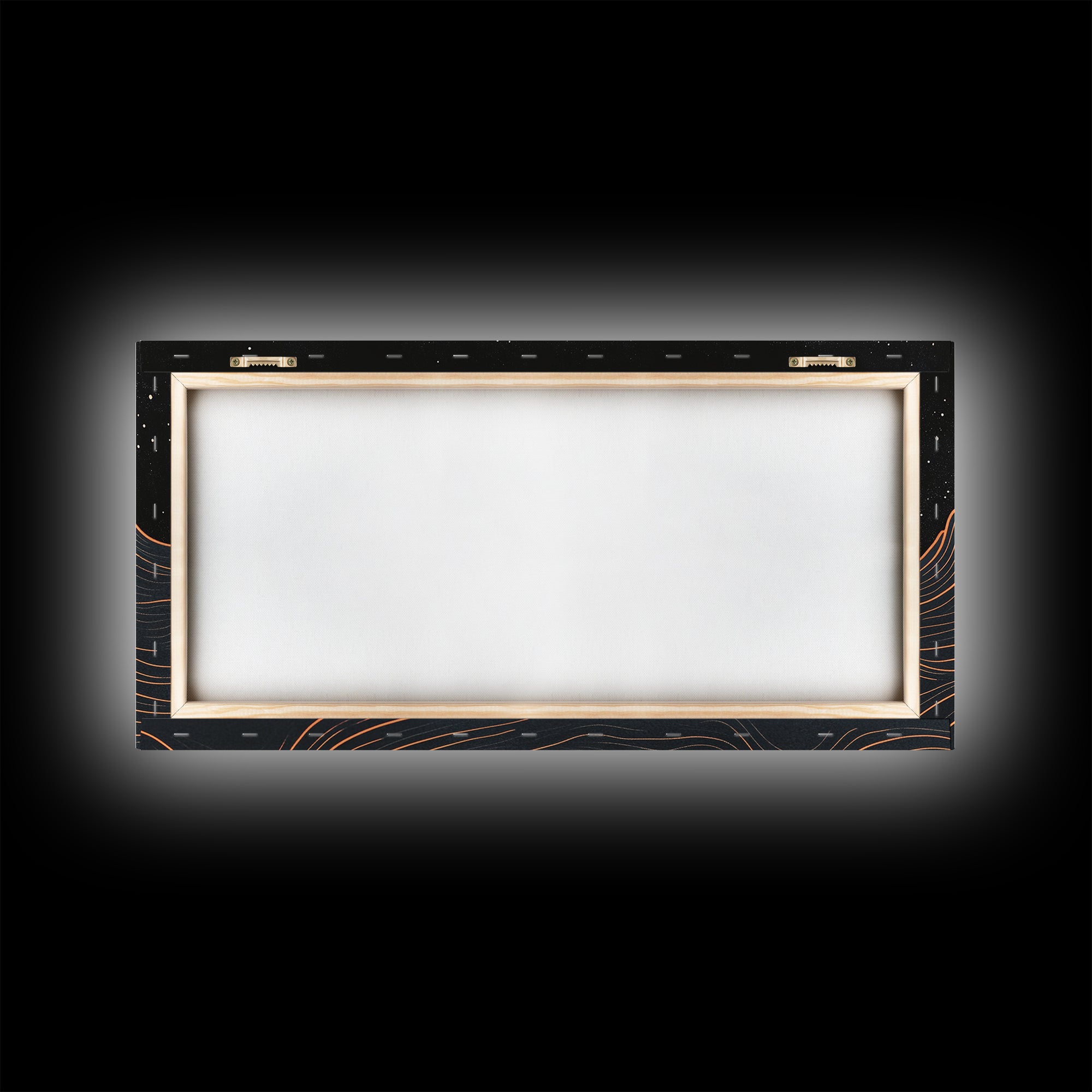 Blood Moon Over a Desert Landscape, Dark and Moody Decor, Framed Canvas Print, Pueblo Style Southwestern Art