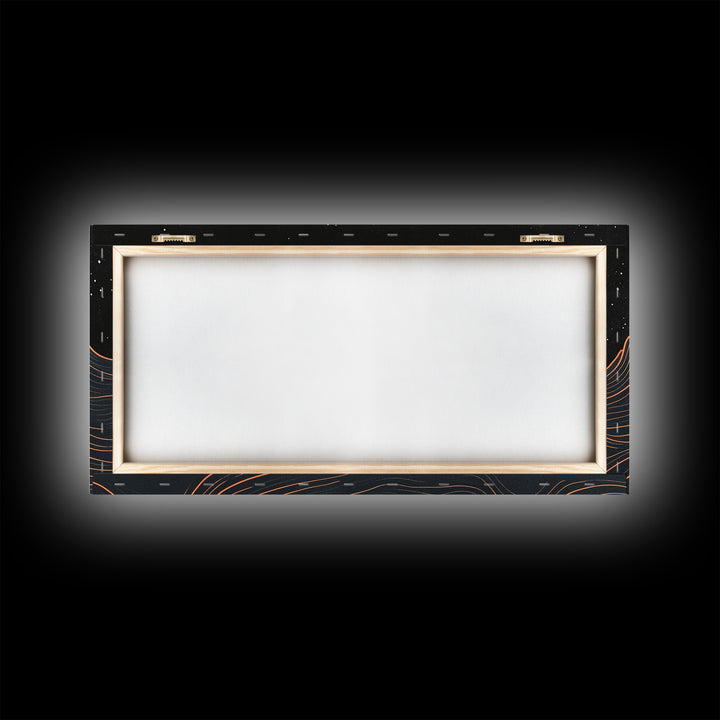 Blood Moon Over a Desert Landscape, Dark and Moody Decor, Framed Canvas Print, Pueblo Style Southwestern Art