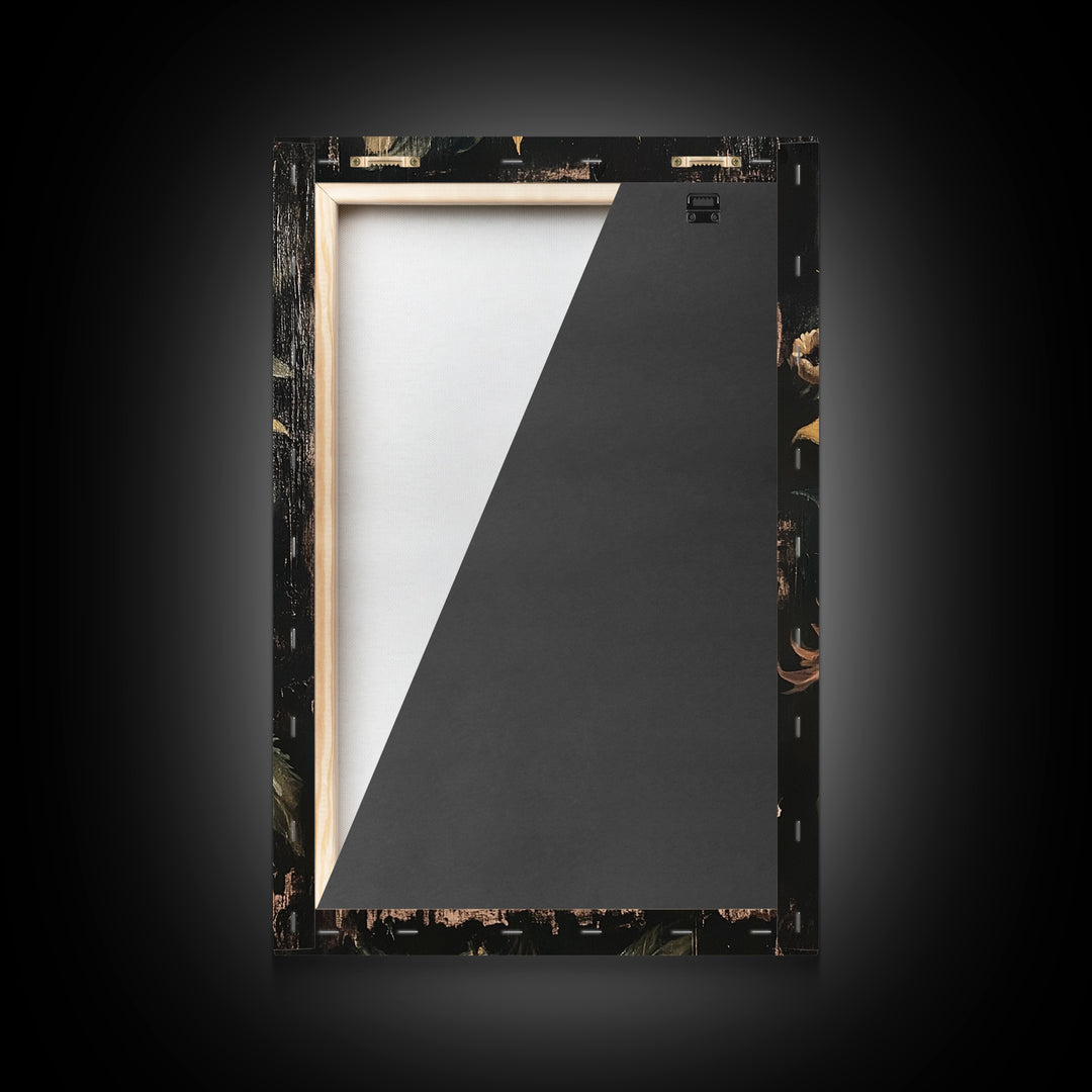 Cyclops Sunflower Framed Canvas Print - Spooky Home Decor - Halloween Wall Art - Dark Academia Macabre Wall Art Goth Botanical Art