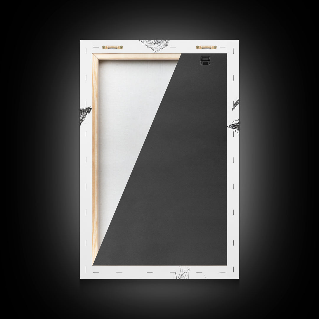 Charcoal Sketch Portrait Of a Witch Canvas Print, Dark Academia Wall Art, Moody Decor, Macabre Home Decor, Witchy Wall Art, Halloween Art