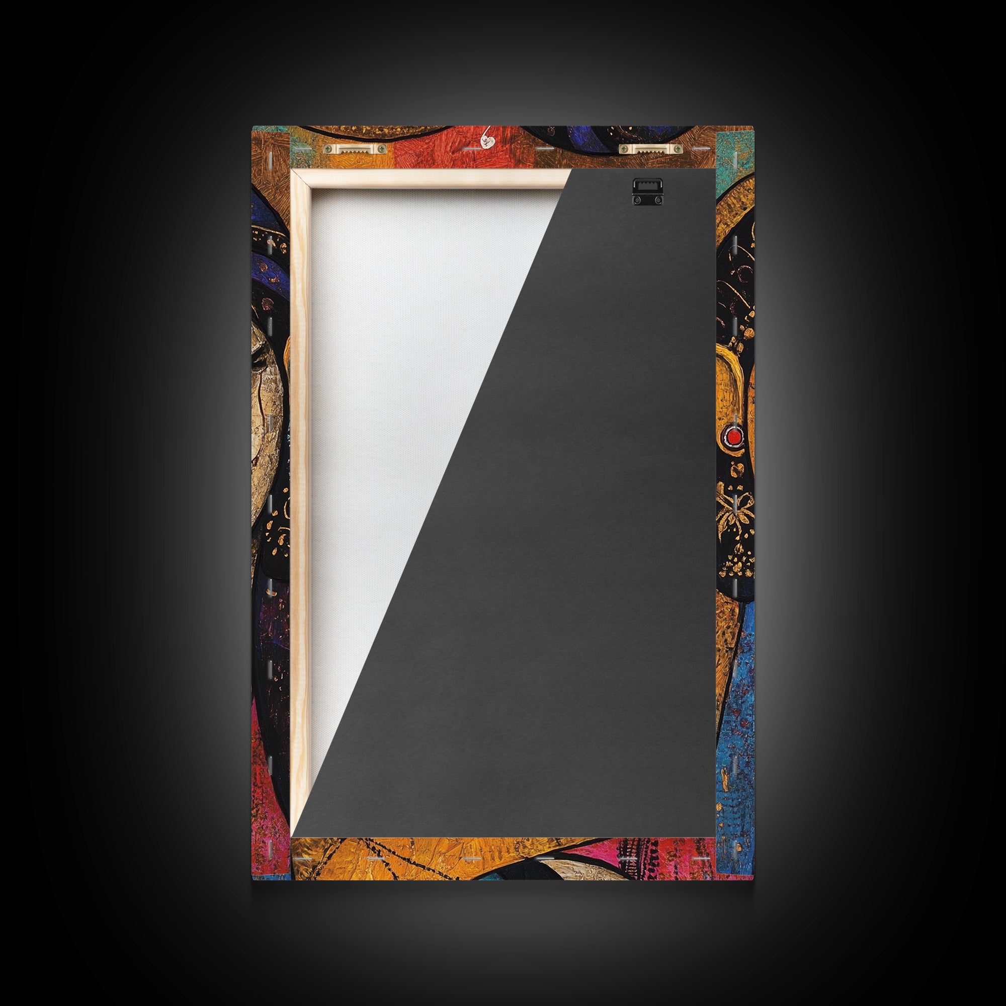 Abstract Madhubani Style Wall Art, Framed Canvas Print, Madhubani Painting, Madhubani Art