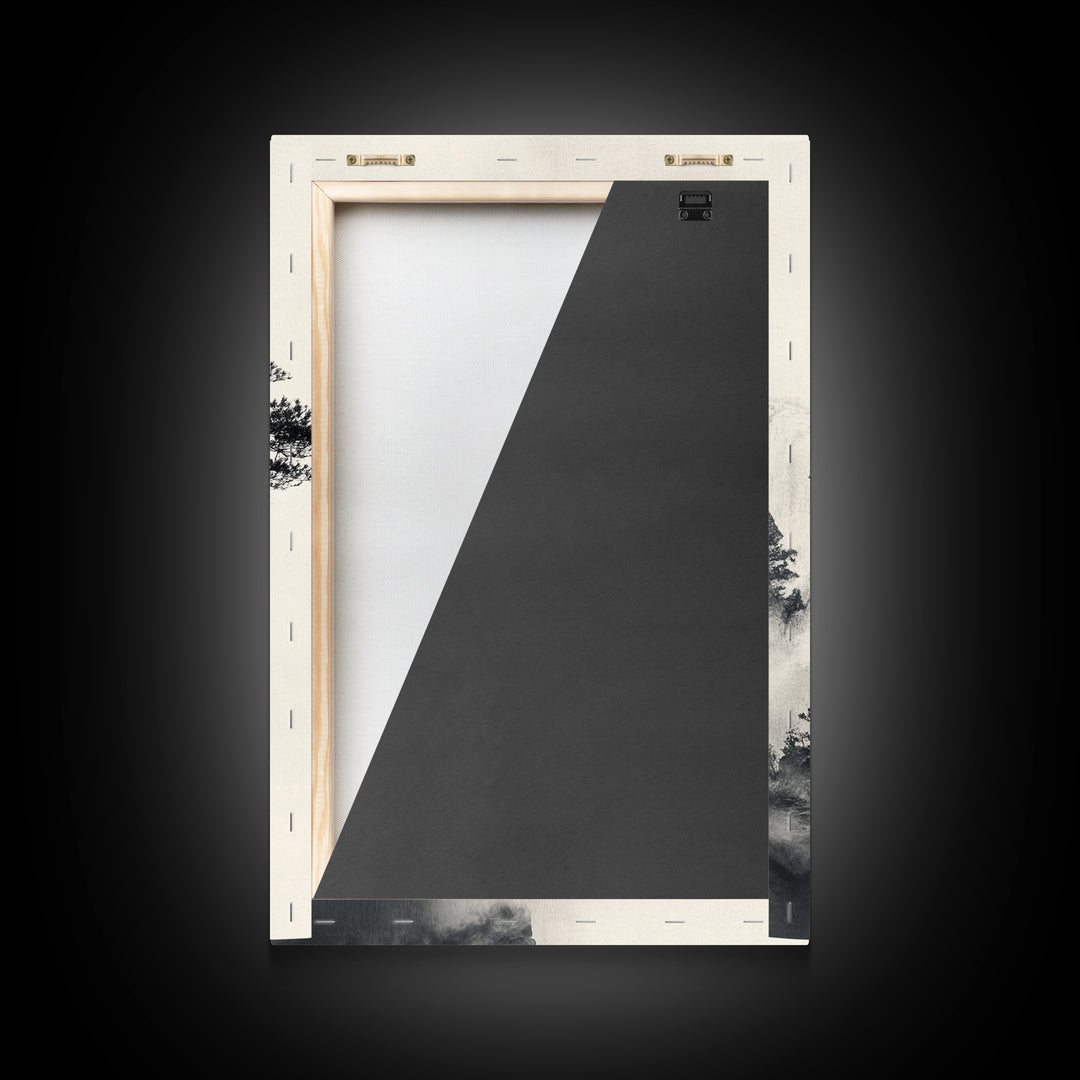 Bonzai Tree on a Cliff Wabi Sabi Painting Print, Wood Framed Wall Art, Bonzai Tree Art, Japanese Style Artwork