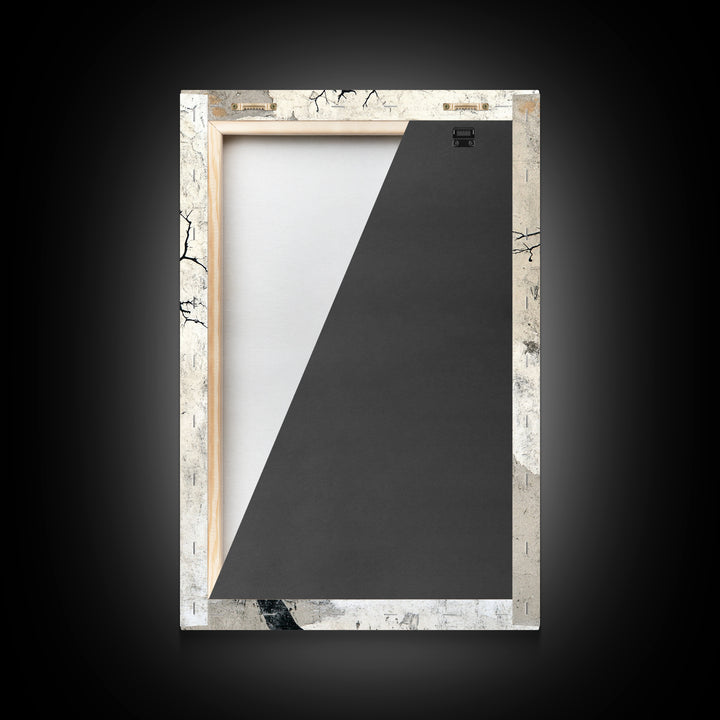 Double Exposure Wall Art - Tree or Cracks - Optical Illusion Wall Art Framed Canvas Print - Wabi Sabi Minimalist Home Decor Art