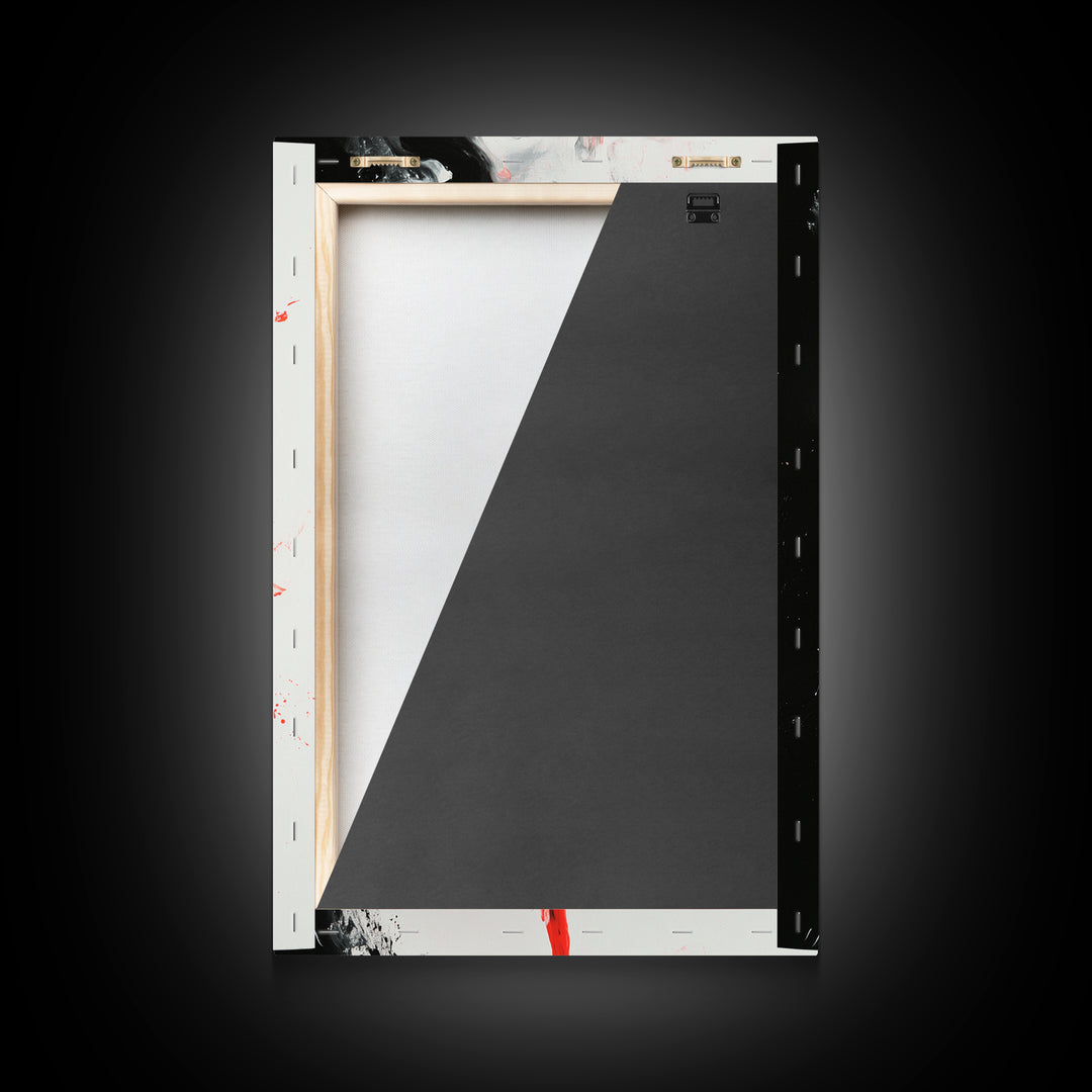 Abstract Red Rose Painting Canvas Print, Vintage Inspired Flower Print, Vintage French Country Art, Duality Art, Statement Piece, Center Piece Art