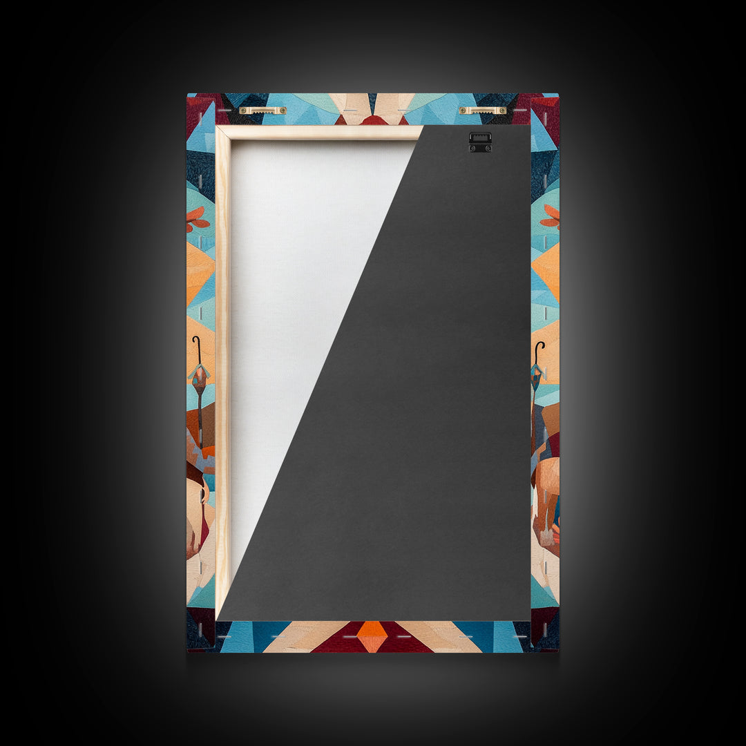 Art Deco Abstract Nativity Painting Print, Canvas Art, Rustic Christmas Wall Art, Christmas Decor, Christmas Painting, Xmas Decor