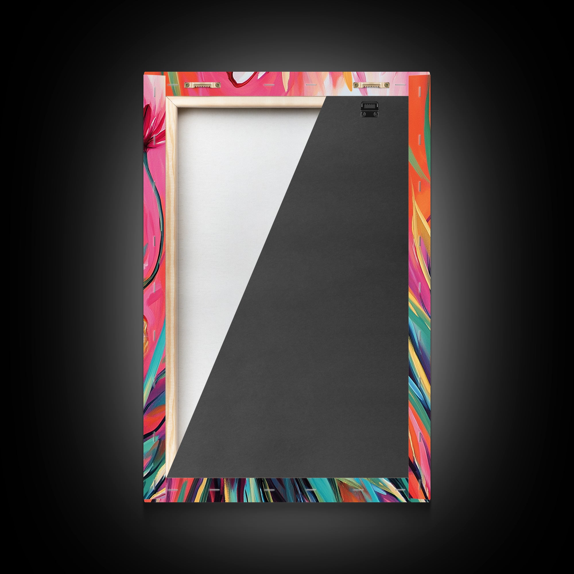 Abstract Painting Print of White Butterflies on Pink Background, Home Decor, Preppty Wall Art, Framed Canvas Print