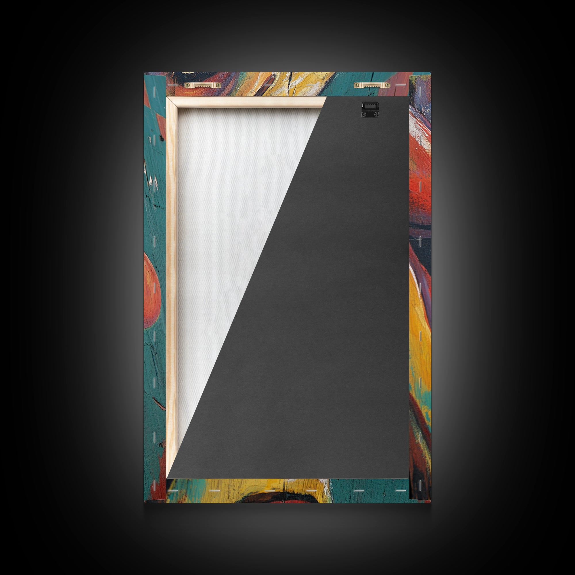 Creepy Clown Wall Art Framed Canvas Print, Wood Framed Wall Art, Retro Home Decor, Halloween Art