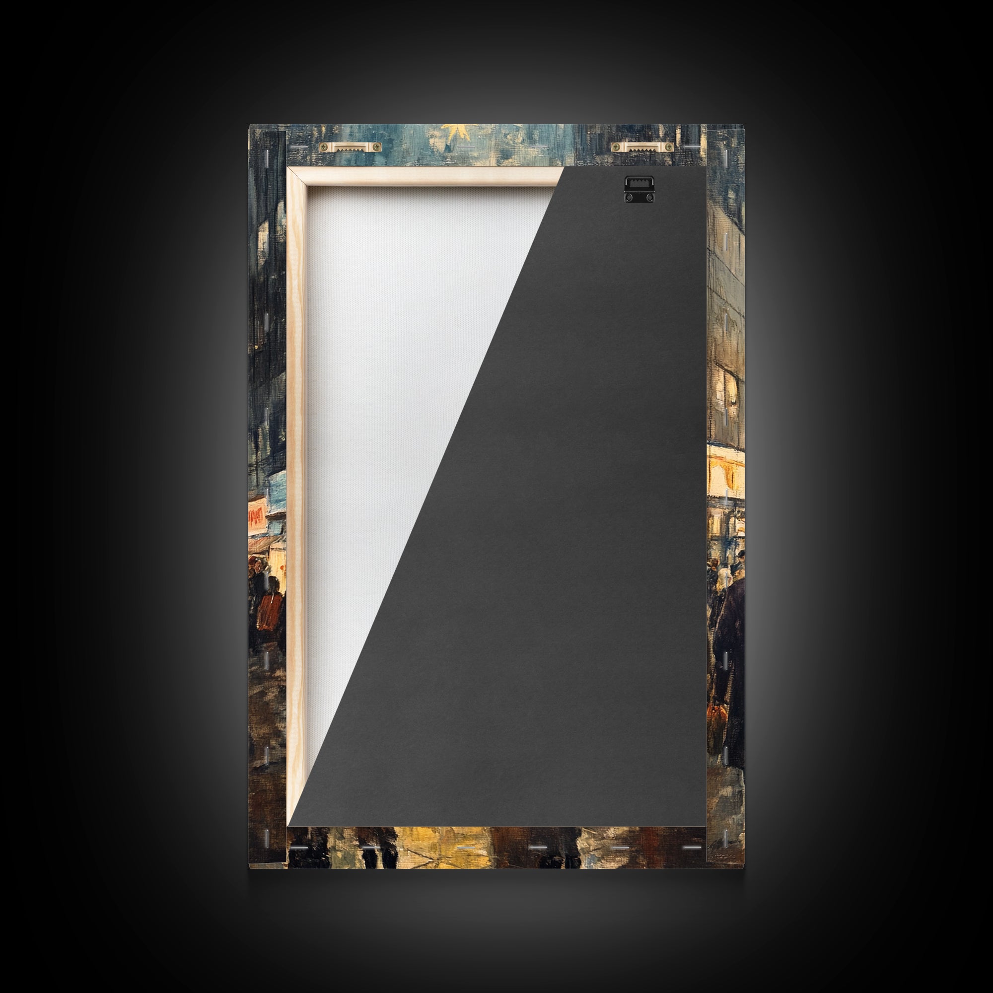 Christmas Village Wall Art Canvas print - Christmas Painting - Christmas Shopeprs in NYC in the 1950s - Christmas Decor - Winter Wall Art