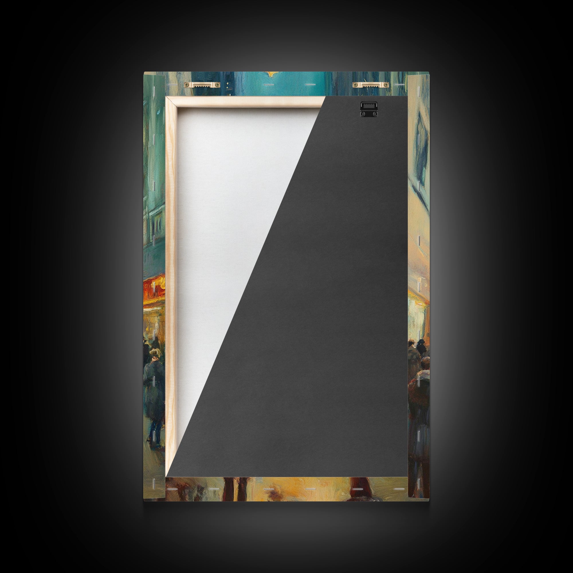 Christmas in Town Sqaure Framed Canvas Print, Retro Christmas Village Wall Art, Christmas Decor, Christmas Wall Art, Farmhouse Christmas