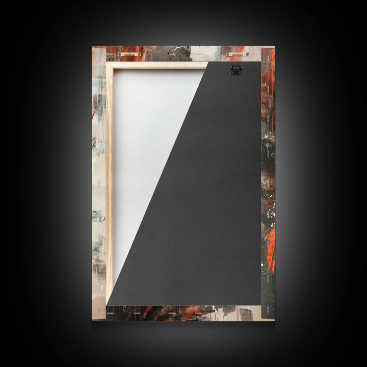 Canvas Print Of a Phoenix Painting, Wood Framed Art, Grunge Decor, Loft Art, Phoenix With Flaming Wings Wall Art