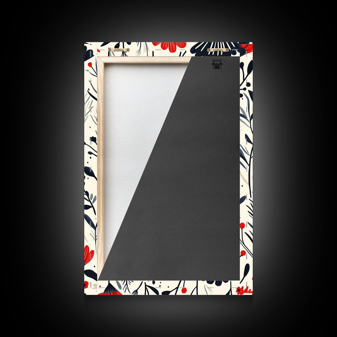 Botanical / Floral Print Wall Art Framed Canvas Print Midcentury Modern Wall Art Home Decor Boho Minimalist Ready To Hang Large Art