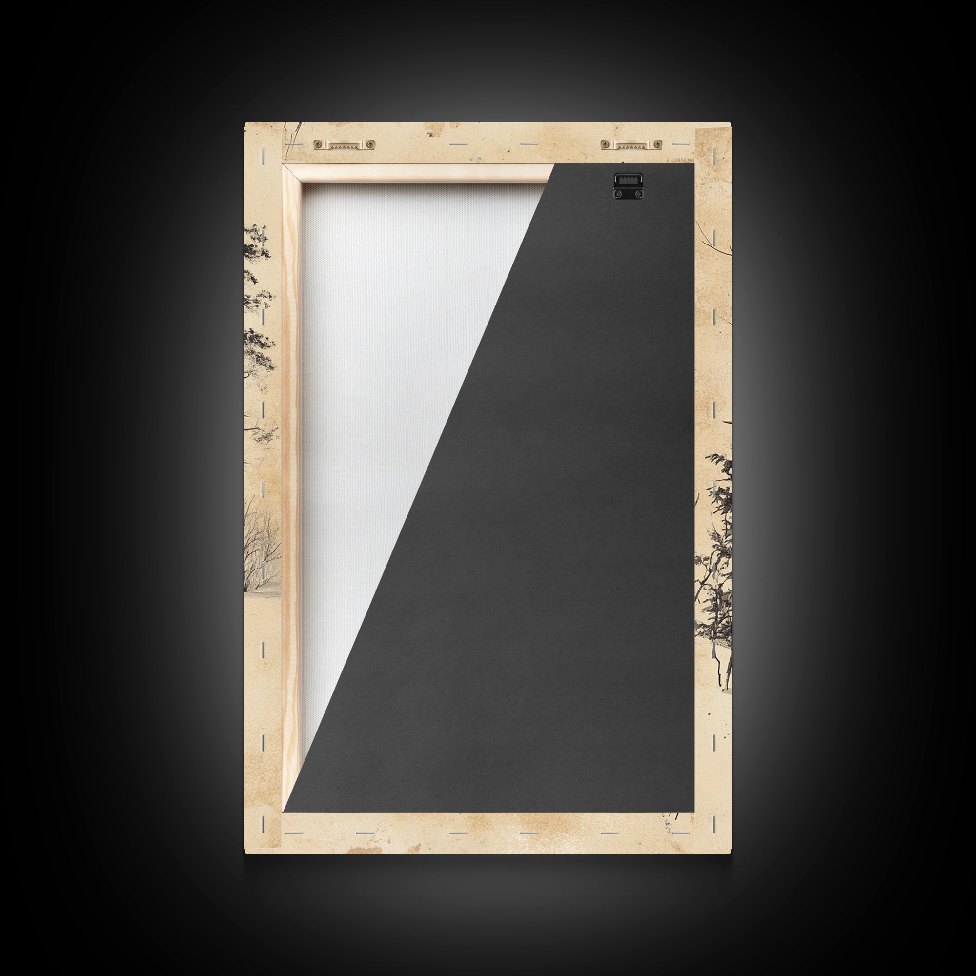 Christmas Cabin Canvas Print - Framed Canvas - Minimalist Christmas Art - Boho Christmas Art - Rustic Christmas Art