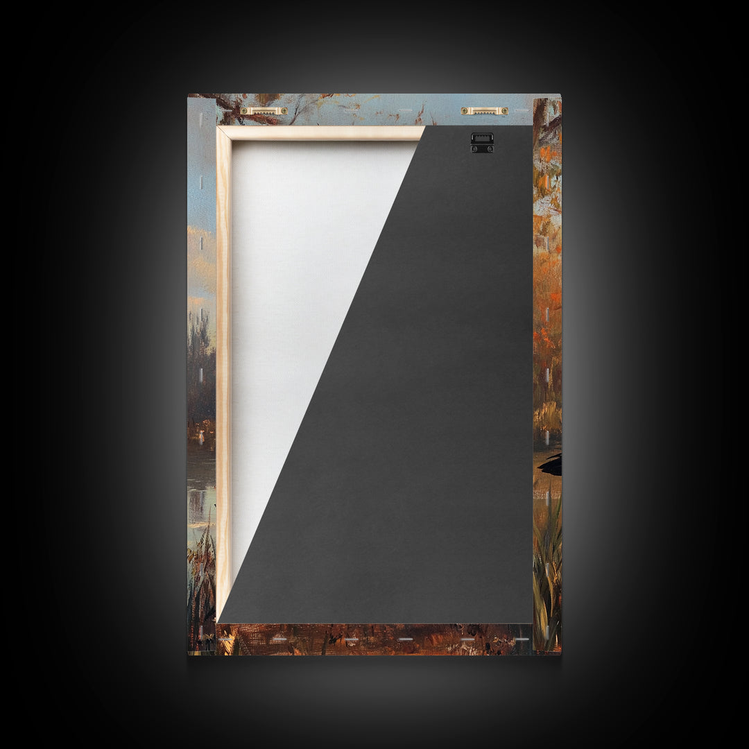 Rustic Cabin Wall Art, Goose Painting Framed Canvas Print, Rustic Farmhouse Wall Art, Guest Room Decor, Traditional American Art