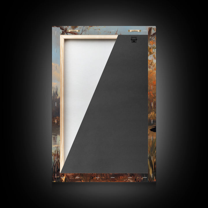 Rustic Cabin Wall Art, Goose Painting Framed Canvas Print, Rustic Farmhouse Wall Art, Guest Room Decor, Traditional American Art