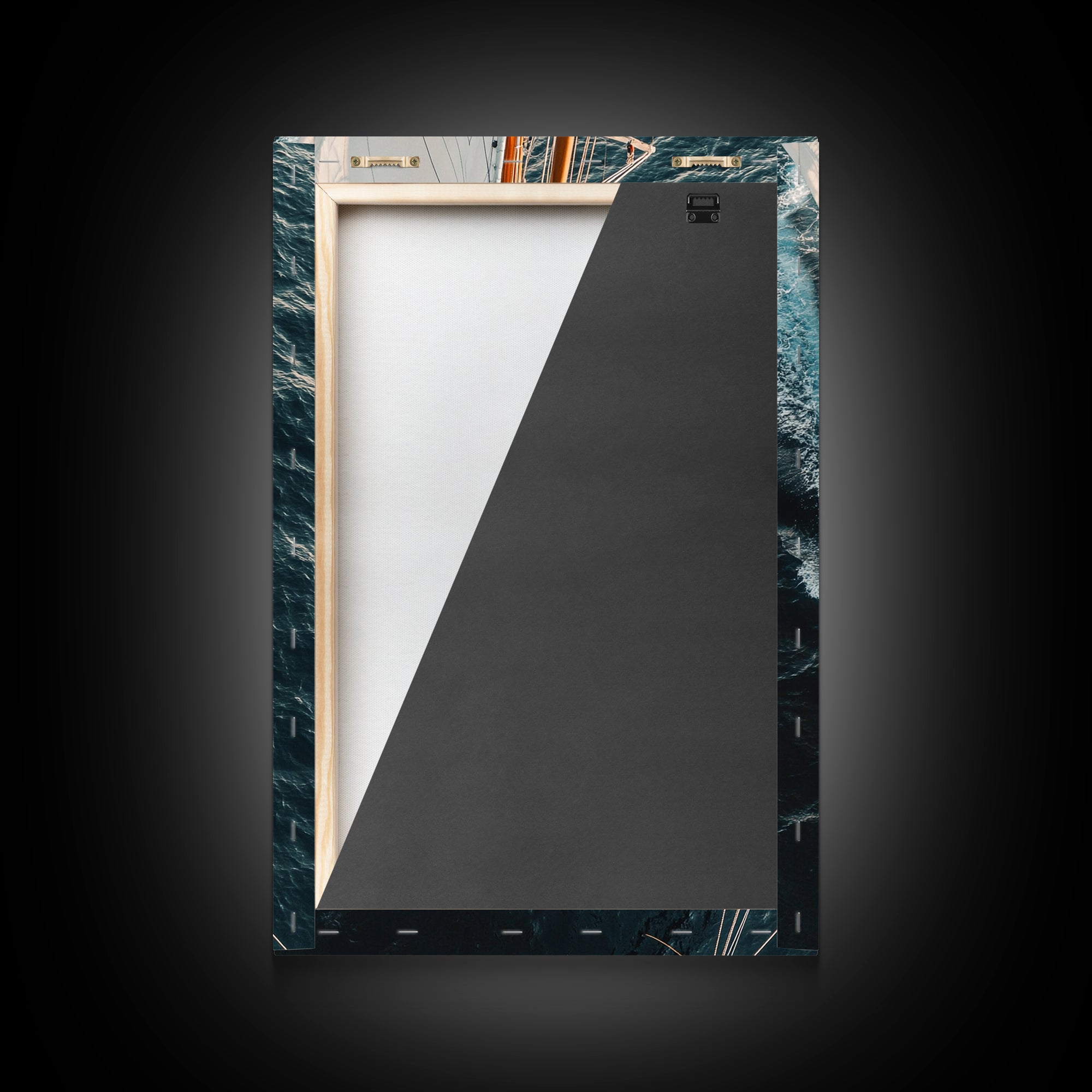 Bird's Eye View Of A Sailboat, Framed Canvas Print, Sail Boat Photography Print, Sailboat Painting, Nautical Decor, Nautical Wall Art