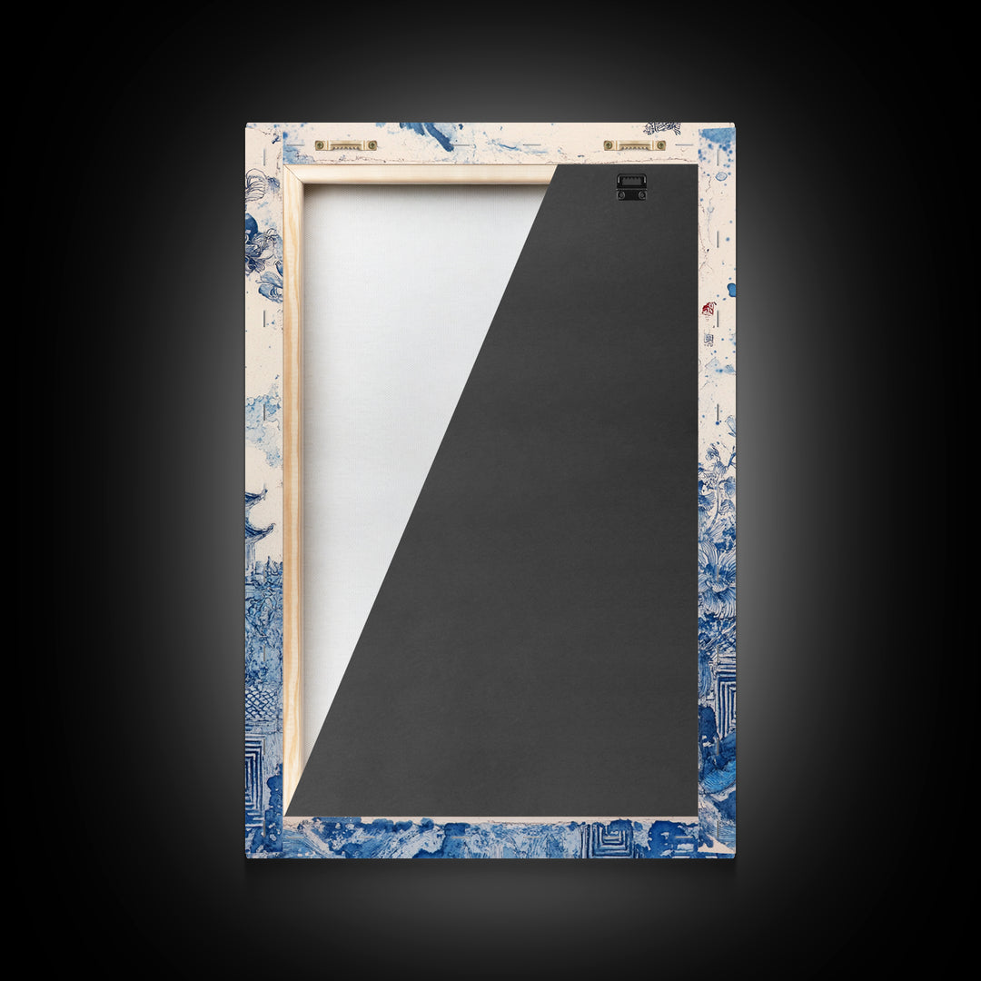 Chinoiserie Phoenix Wall Art, Framed Canvas Print, Chinoiserie Painting, Unique Phoenix Home Decor, Unique Painting, Trendy Decor