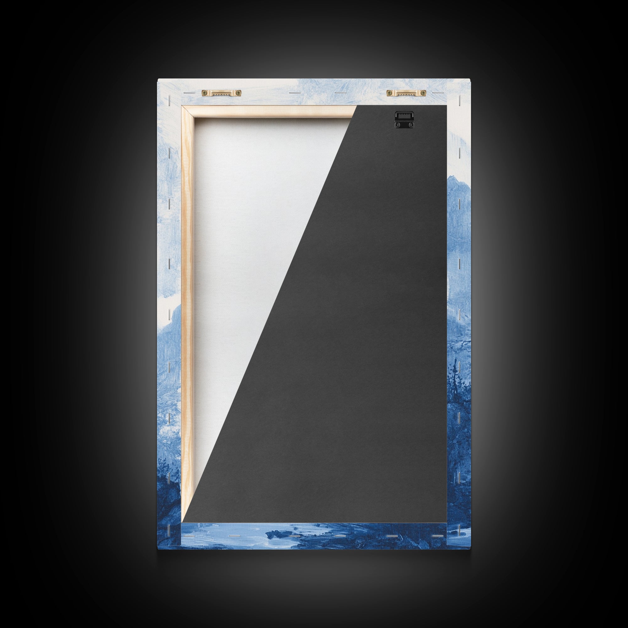 Chinoiserie Wall Art, Chinoiserie Style Canvas Print, Chinoiserie Blue Painting, Retro Boho Style Minimalist Wall Art, Blue Painting