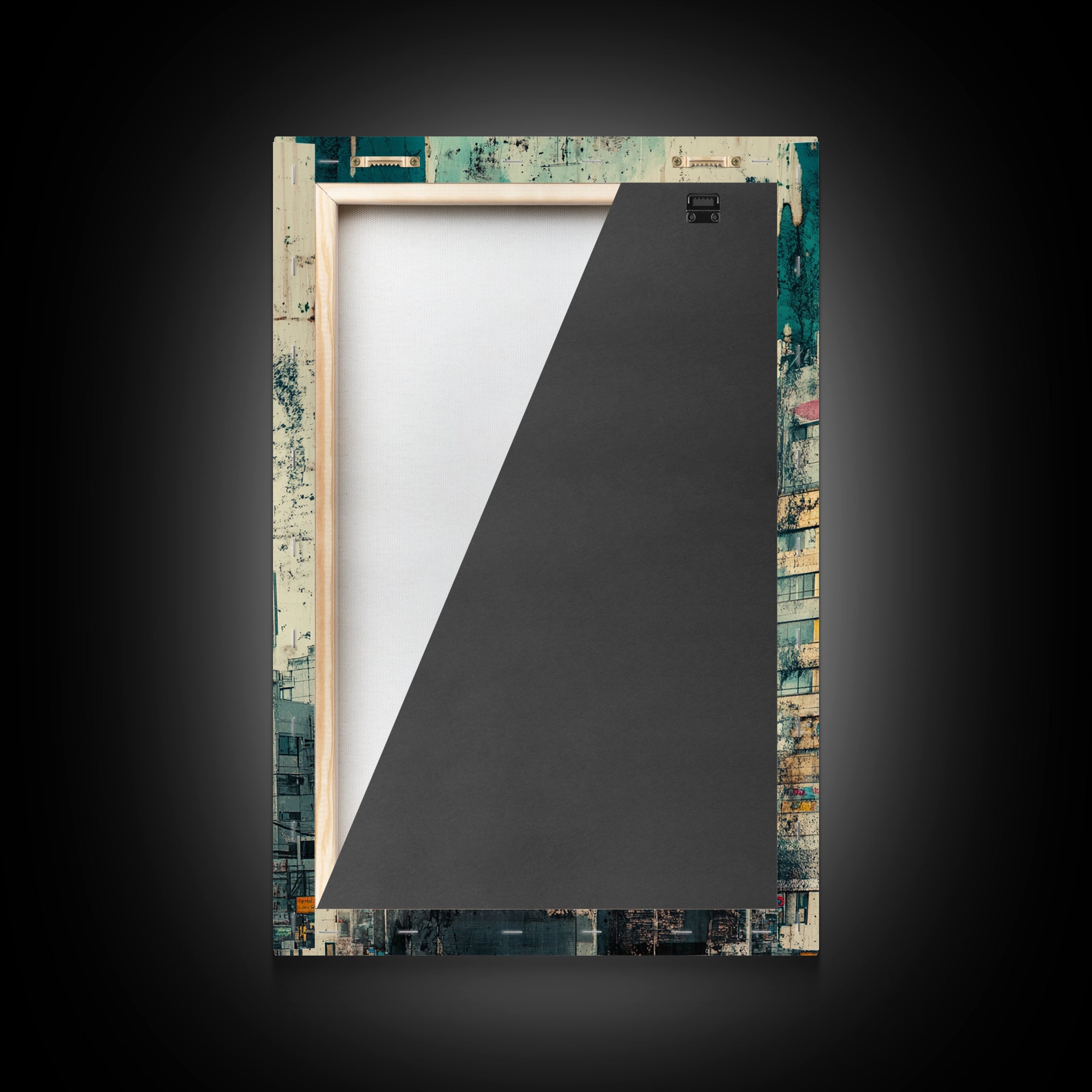 Cyberpunk Style Retro-Futurism Wall Art, Framed Canvas Print, Cyber Punk Home Decor, Cityscape Art