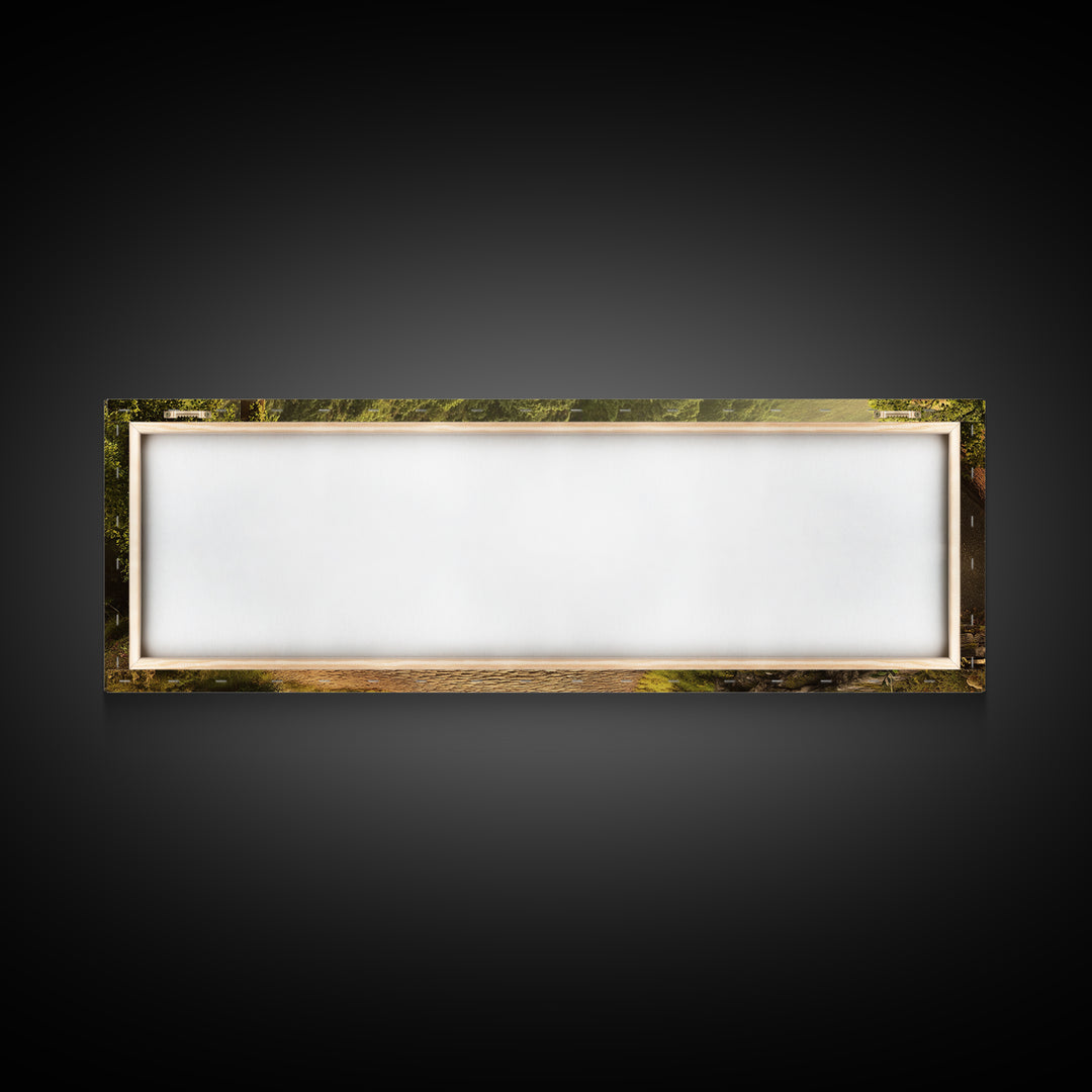 Cute Irish Village Framed Canvas Print, Ireland Painting Print, Ireland Wall Art, Irish Home Decor, Irish Painting, Panoramic Print