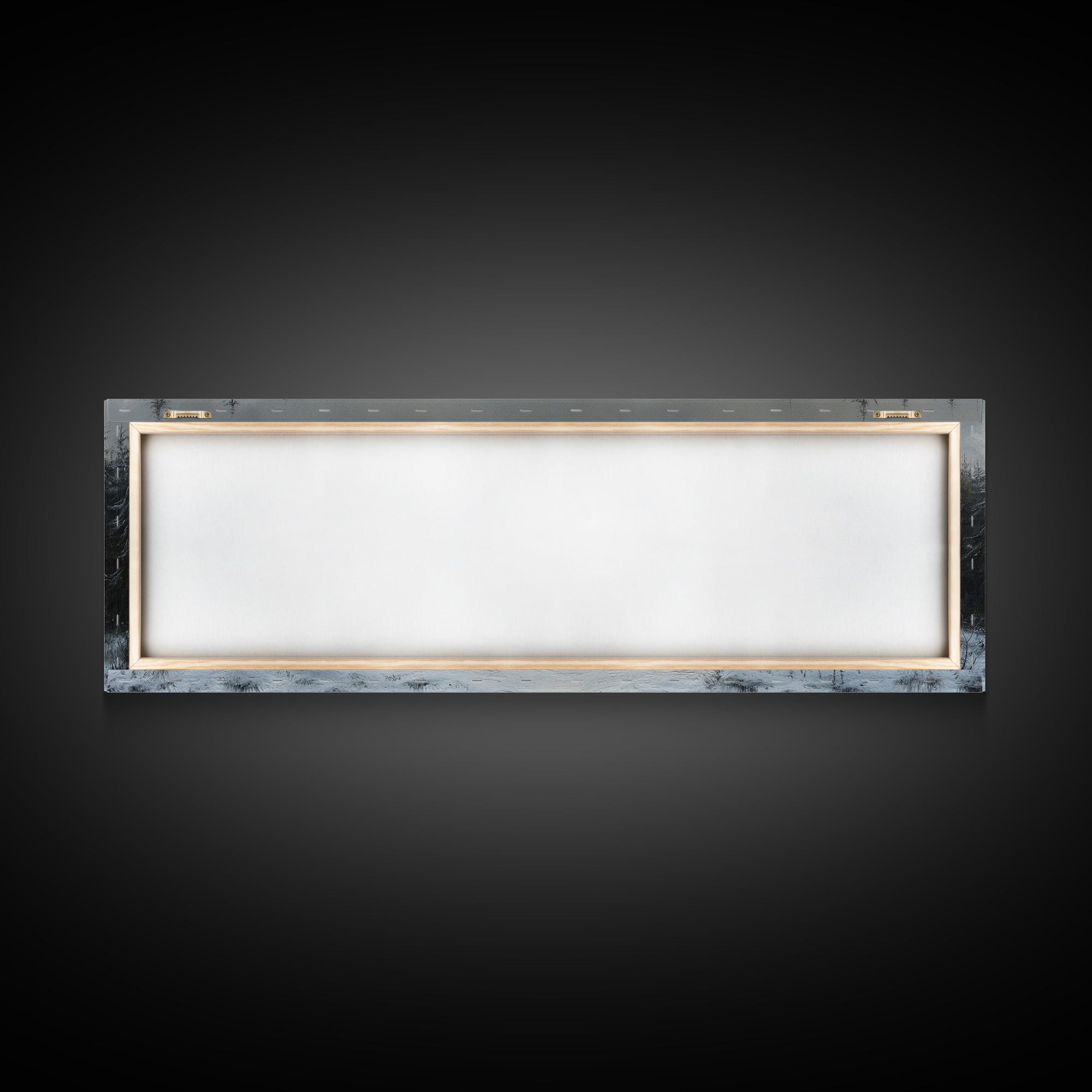 Bleak Winter Landscape Painting Print, Wood Framed Wall Art, Landscape Painting Original, Panoramic Wall Art, Horizontal Large Art