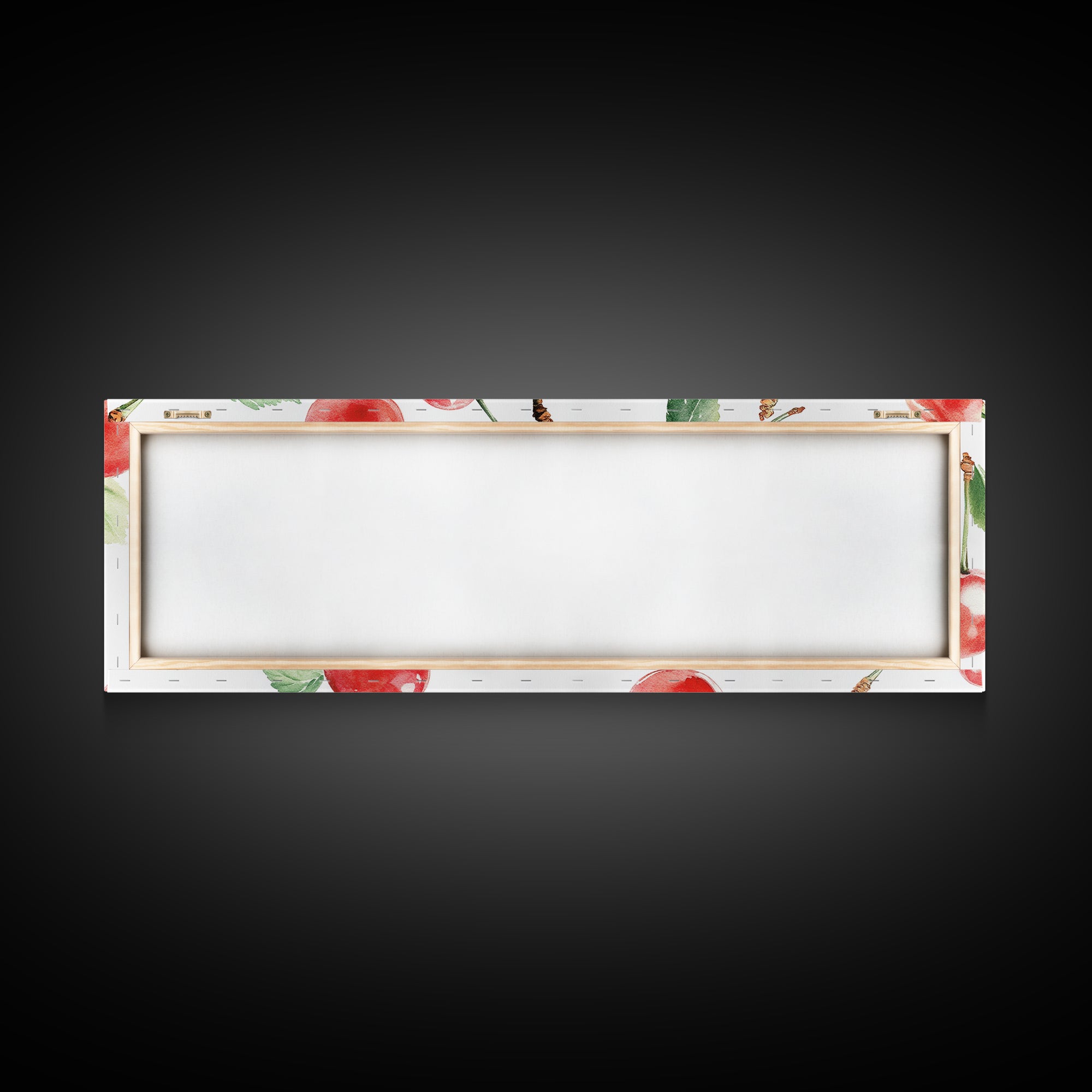 Chery Wall Art Canvas Print - Horizontal Extra Wide Wall Art - Panoramic Kitchen Decor - Kitchen Painting - Cherry Painting - Cherry Decor