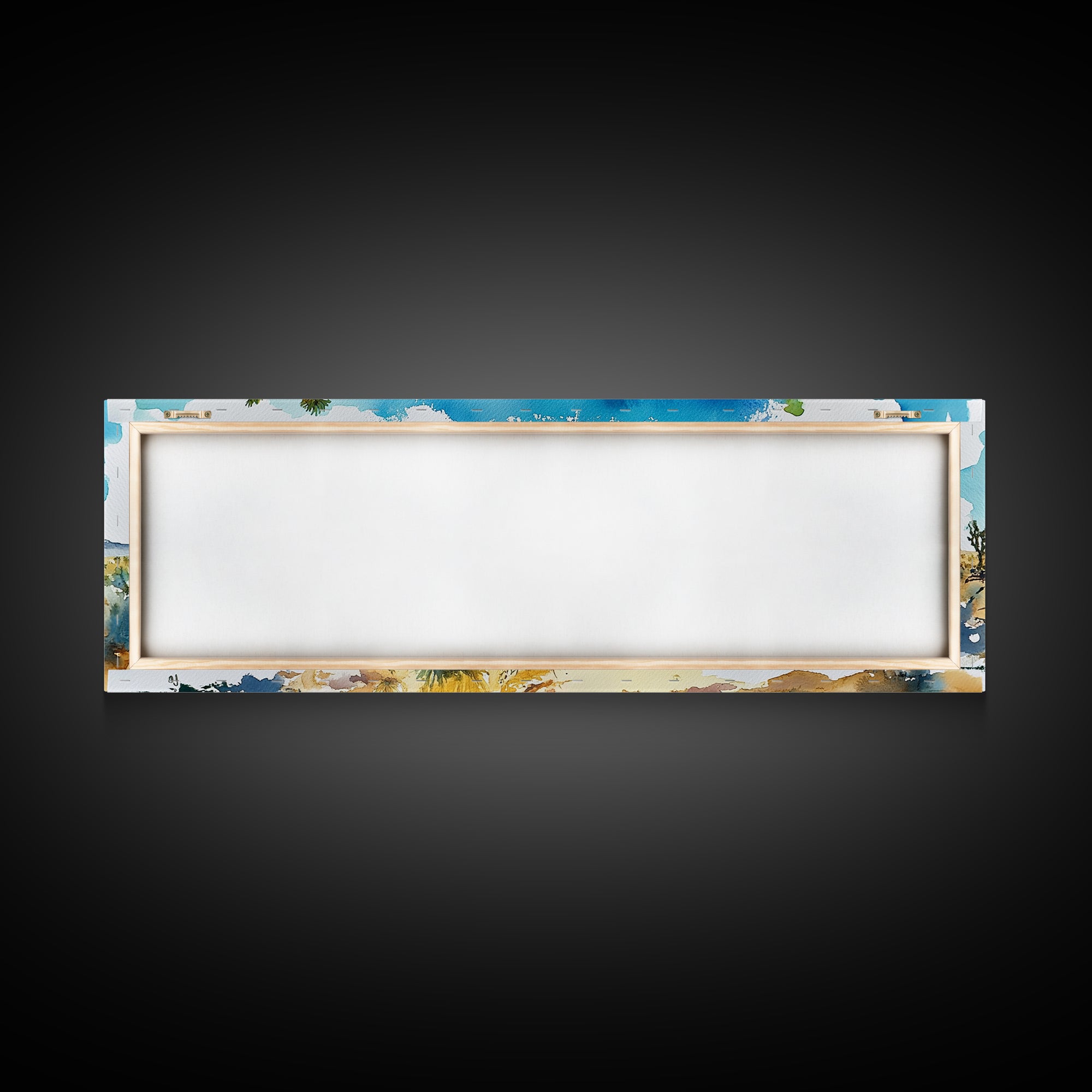 Canvas Print Panoramic Landscape Painting of Joshua Tree California Canvas Print, Joshua Tree Art, California Wall Art, Minimalist Desert Art