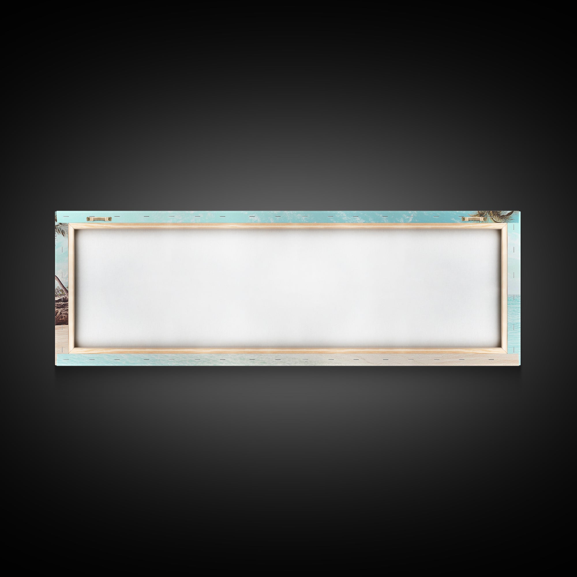 Panoramic Beach Photography Style Canvas Print, Beach House Wall Art, Beach Painting Print, Nautical Decor, Seascape Painting, Boho Art