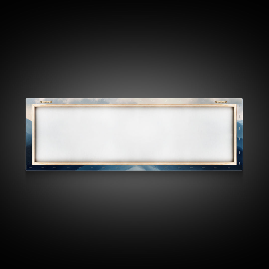 Panoramic Blue Ridge Mountains, Fog Over The Mountains Canvas Print, Wood Framed Wall Art, Mood Setting Home Decor, Moody Art, Landscape
