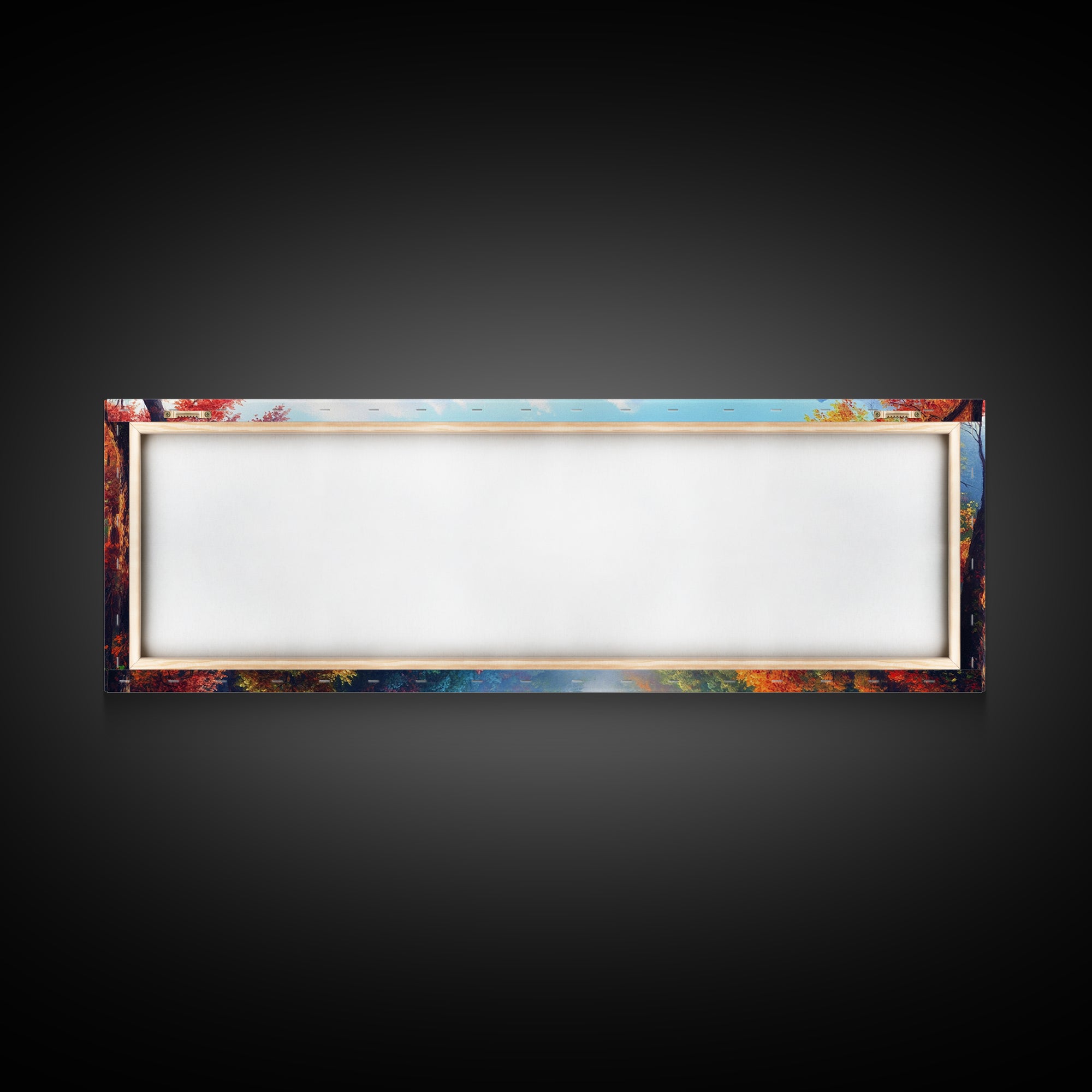 River Forest Landscape Wall Art on Canvas, Panoramic Smoky Mountains Canvas Wall Art, Framed or Unframed, Ready To Ship Horizontal Art