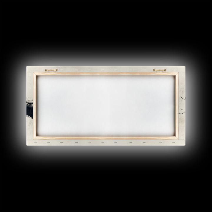 Black and White Wall Art, Framed Canvas Print, Dead Branch Painting on a Black Background, Charcoal Sketch, Charcoal Painting Wall Art