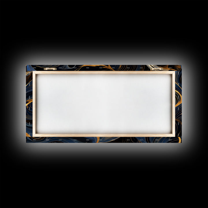 Black and Gold Koi Fish Framed Canvas Print, Wabi Sabi Style Home Decor, Koi Fish Painting Koi Fish Art, Modern Living Room Decor