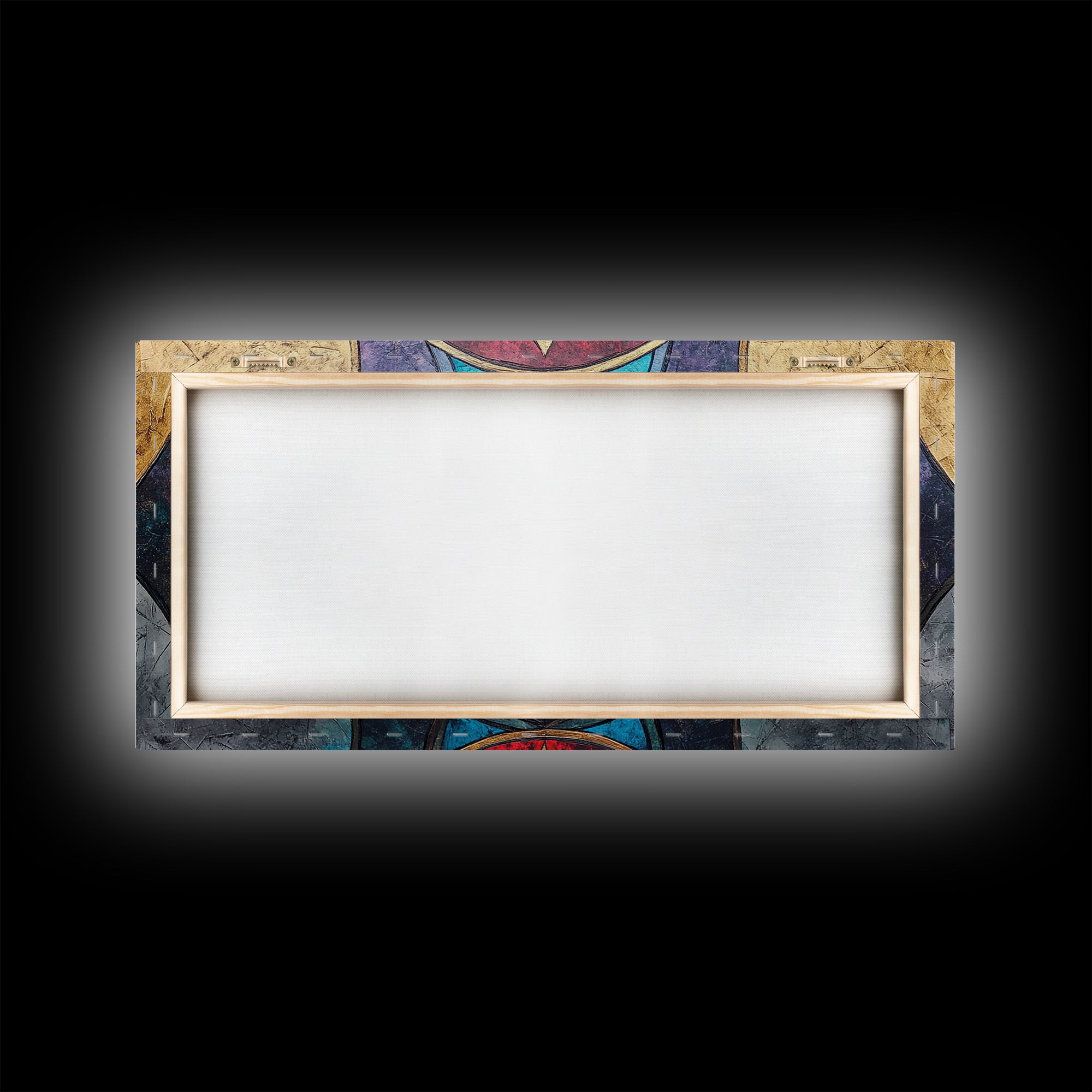 Abstract Textile Pattern Framed Canvas Print, Retro Wall Art, Scenic Decor, Statement Piece, Accent Piece Wall Art, Above Mantle Art