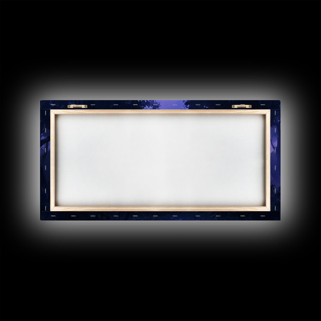 Dark Fantasy Forest Wall Art, Framed Canvas Print, Landscape Painting Print, Moody Home Decor, Landscape Wall Art, Living Room Decor