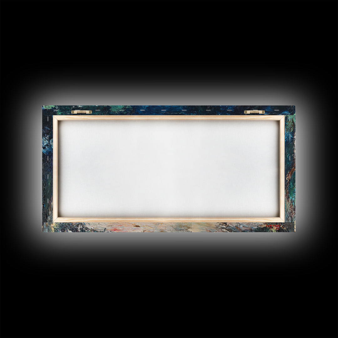 Abstract Oil Painting Print of The Nativity - Framed Canvas Print - Christian Christmas Wall Art - Wood Framed Art - Above Mantle Art