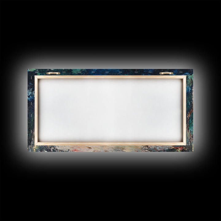 Abstract Oil Painting Print of The Nativity - Framed Canvas Print - Christian Christmas Wall Art - Wood Framed Art - Above Mantle Art