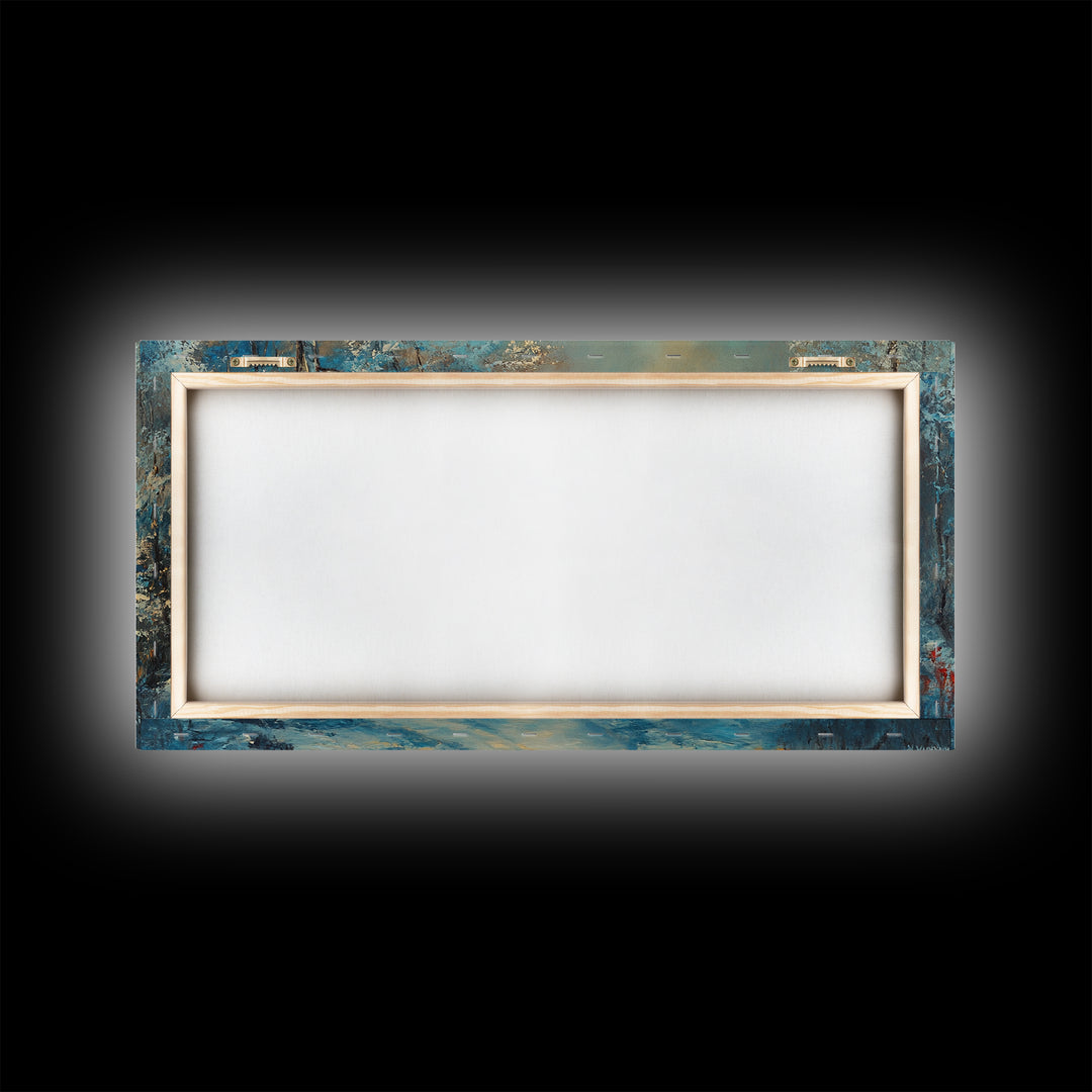 Above Mantle Christmas Wall Art, Framed Canvas Print, Cabin Art, Wall Art For Cabin, Winter Landscape Painting, Winter Themed Home Decor