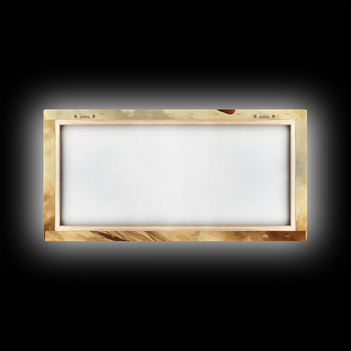 Biplane Taking Off In a Sandstorm, 1920s Airplane Painting, Retro Airplane Wall Art, Gift For Him, Office or Man Cave Wall Art