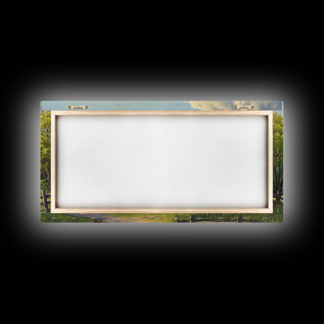 Barn Landscape Oil Painting Canvas Print, Rustic Farmhouse Home Decor, Modern Farm House Wall Art, Barn Wall Art, Barn Decor