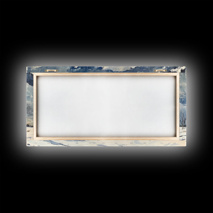 Rustic Barn Wall Art, Panoramic Farmhouse, Farmhouse Wall Decor, Old Barn Painting Canvas Print, Wood Background Rustic Wall Decor