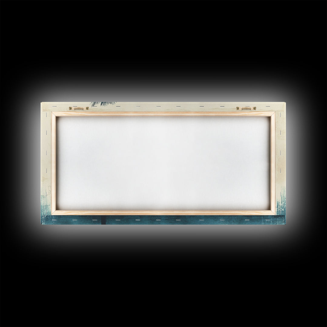 Abstract Palm Tree Nautical Oil Painting Canvas Print Ready To Hang